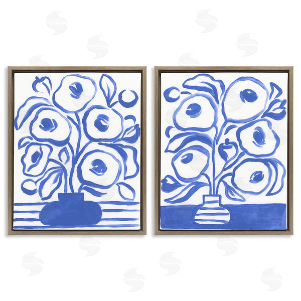 Stupell Industries June Erica Vess | Modern Blue Floral Vase Wall Art