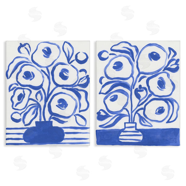 stupell industries June Erica Vess | Modern Blue Floral Vase Wall Art