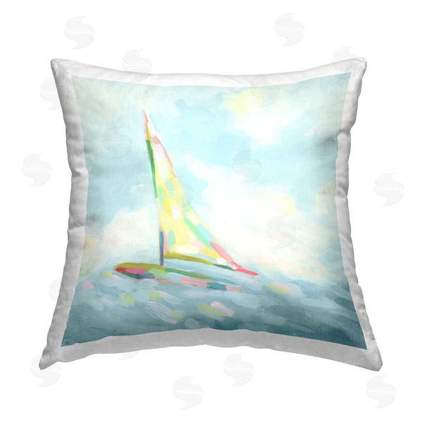 stupell industries June Erica Vess | Modern Flowing Sailboat Printed Throw Pillow