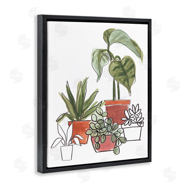 Stupell Industries June Erica Vess | Modern Indoor Plant Still Life Abstract Green Palms Wall Art