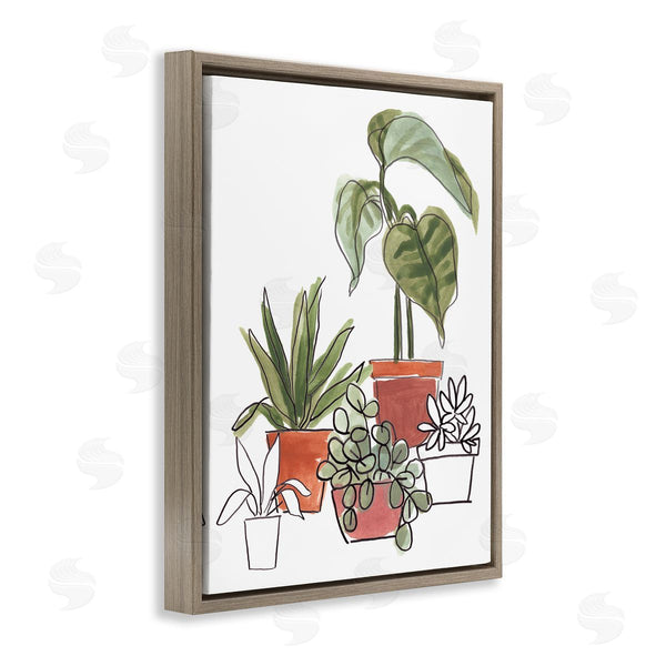 Stupell Industries June Erica Vess | Modern Indoor Plant Still Life Abstract Green Palms Wall Art