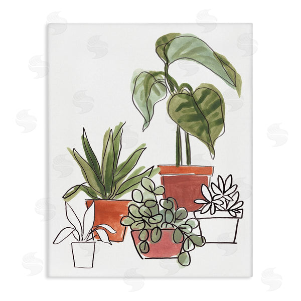 stupell industries June Erica Vess | Modern Indoor Plant Still Life Abstract Green Palms Wall Art