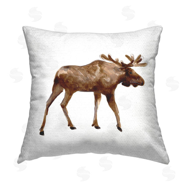 Stupell Industries June Erica Vess | Modern Moose On White Printed Throw Pillow