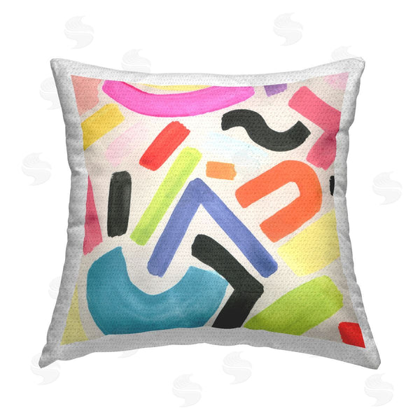 Stupell Industries June Erica Vess | Modern Squiggle Shapes Printed Throw Pillow