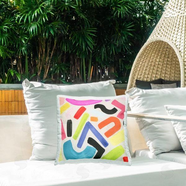 Stupell Industries June Erica Vess | Modern Squiggle Shapes Printed Throw Pillow