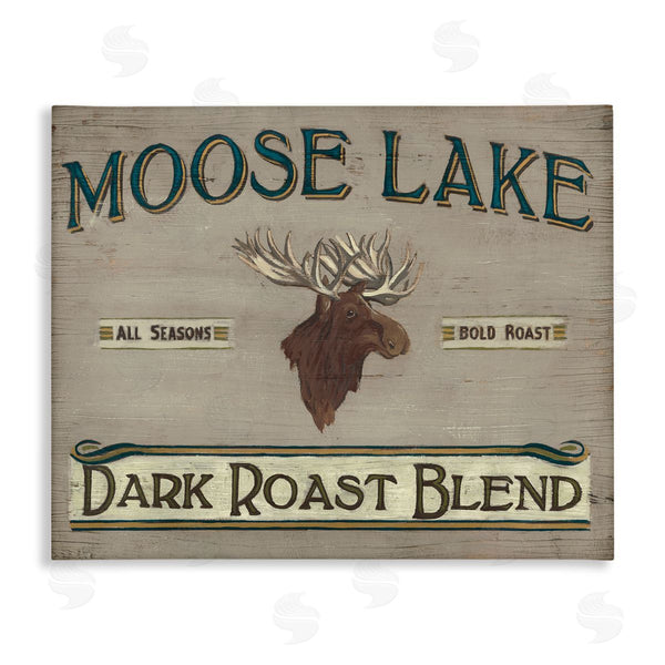 stupell industries June Erica Vess | Moose Lake Dark Roast Coffee Blend Sign Vintage Animal Wall Art
