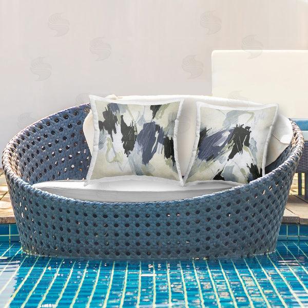 Stupell Industries June Erica Vess | Muted Blue Green Abstract Patches Printed Throw Pillow Set