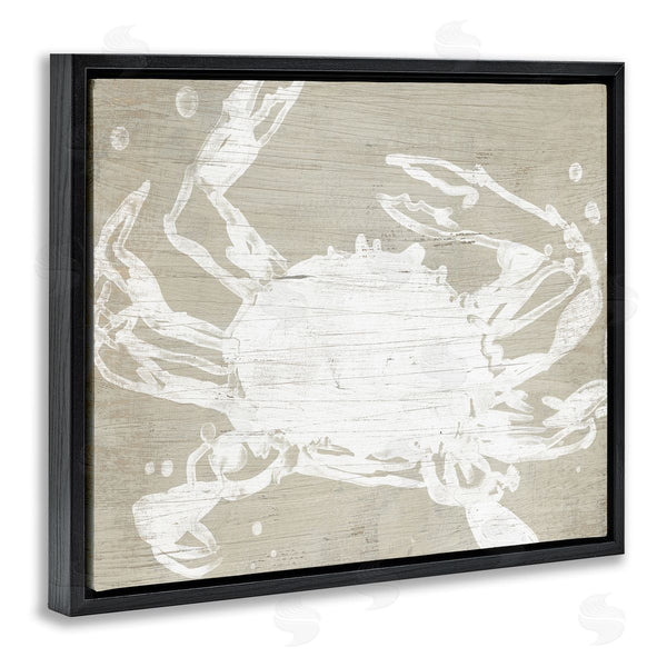 Stupell Industries June Erica Vess | Muted Ocean Crab Rustic Crustacean Grain Pattern Wall Art