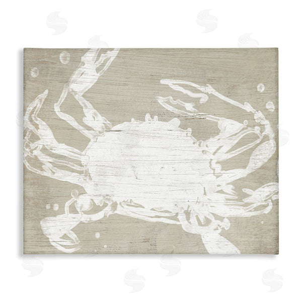stupell industries June Erica Vess | Muted Ocean Crab Rustic Crustacean Grain Pattern Wall Art