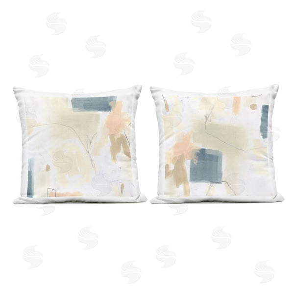 Stupell Industries June Erica Vess | Muted Plaster Line Throw Pillow