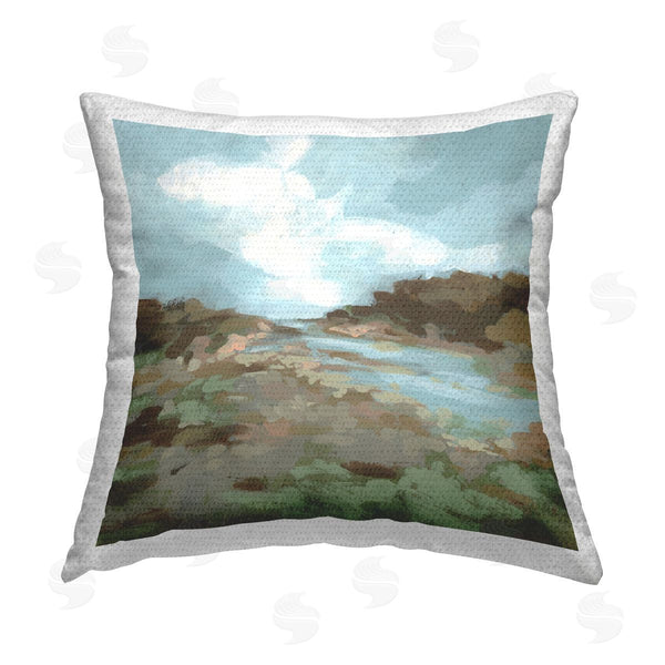 Stupell Industries June Erica Vess | Natural Creek Terrain Printed Throw Pillow