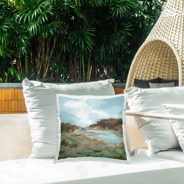 Stupell Industries June Erica Vess | Natural Creek Terrain Printed Throw Pillow