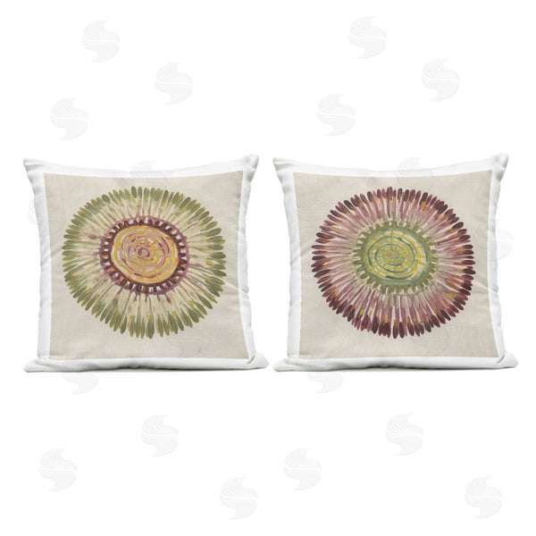 Stupell Industries June Erica Vess | Natural Radial Aura Sunburst Printed Throw Pillow Set