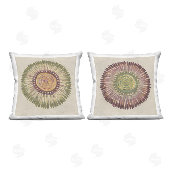 stupell industries June Erica Vess | Natural Radial Aura Sunburst Printed Throw Pillow Set
