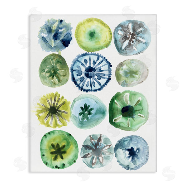 stupell industries June Erica Vess | Nautical Sea Urchin Abstract Assortment Blue Green Yellow Wall Art