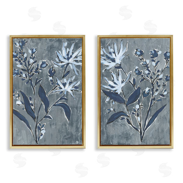 Stupell Industries June Erica Vess | Navy Flower Sprigs
