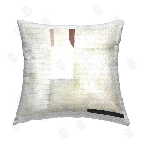 Stupell Industries June Erica Vess | Neutral Abstract Simplicity Printed Throw Pillow