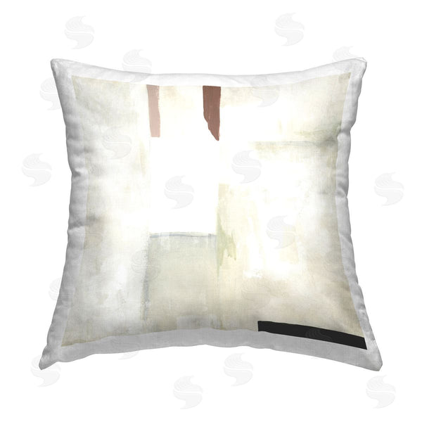 stupell industries June Erica Vess | Neutral Abstract Simplicity Printed Throw Pillow