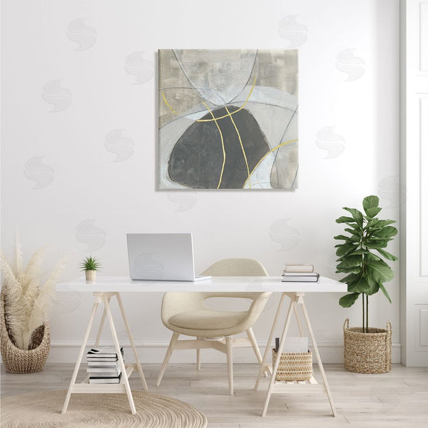 Stupell Industries June Erica Vess | Neutral Circular Line Abstraction Soft Layered Stones Wall Art