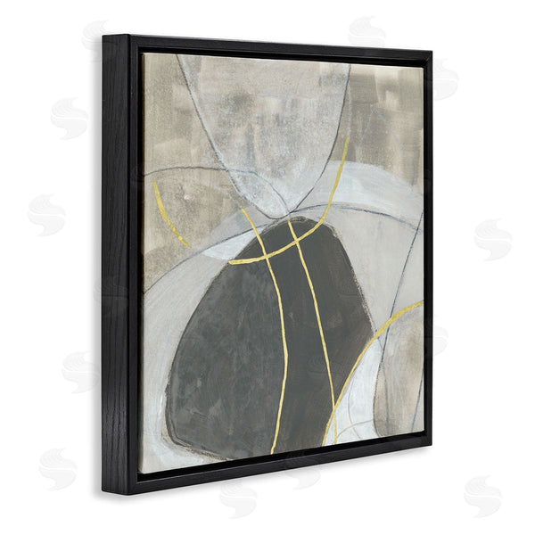 Stupell Industries June Erica Vess | Neutral Circular Line Abstraction Soft Layered Stones Wall Art