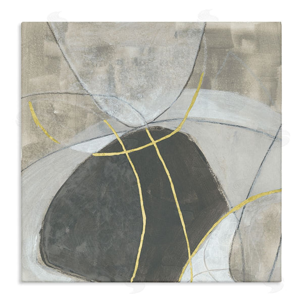 stupell industries June Erica Vess | Neutral Circular Line Abstraction Soft Layered Stones Wall Art