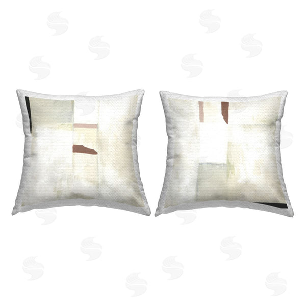 Stupell Industries June Erica Vess | Neutral Rectangles Mauve Effects Printed Throw Pillow Set