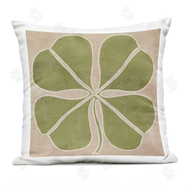 Stupell Industries June Erica Vess | Neutral Symmetrical Clover Printed Throw Pillow