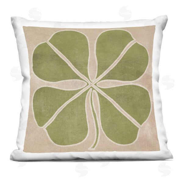stupell industries June Erica Vess | Neutral Symmetrical Clover Printed Throw Pillow