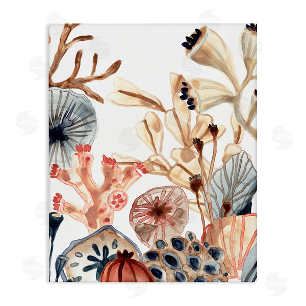 stupell industries June Erica Vess | Ocean Floor Aquatic Life Sand Dollars Kelp Coral Wall Art