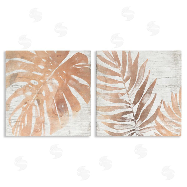 stupell industries June Erica Vess | Orange Palm Leaves over Distressed Pattern Wall Art