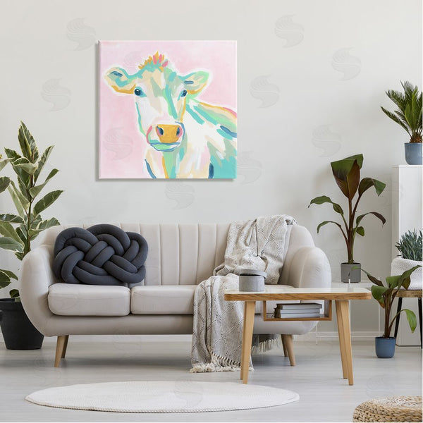 Stupell Industries June Erica Vess | Pastel Cow Painting Wall Art