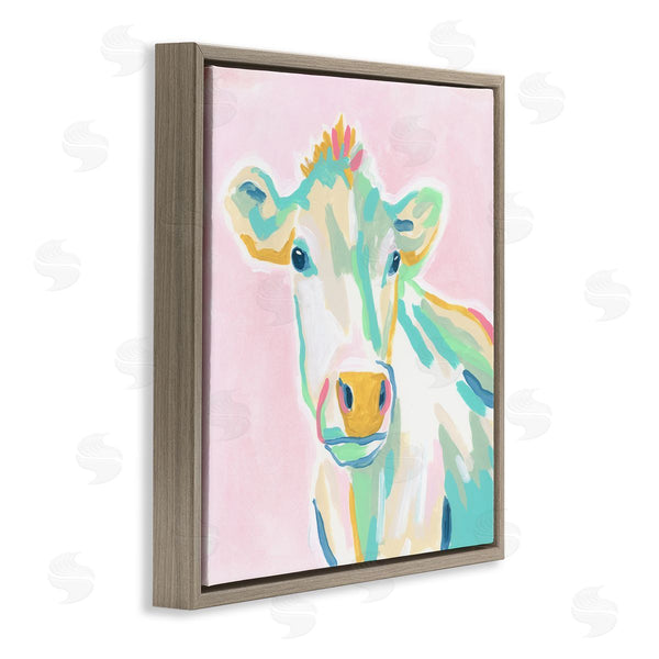 Stupell Industries June Erica Vess | Pastel Cow Painting Wall Art