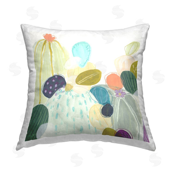 stupell industries June Erica Vess | Pastel Desert Cactus Plants Printed Throw Pillow