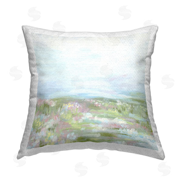 Stupell Industries June Erica Vess | Pastel Flower Field Printed Throw Pillow