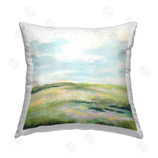Stupell Industries June Erica Vess | Pastel Meadow Landscape Printed Throw Pillow