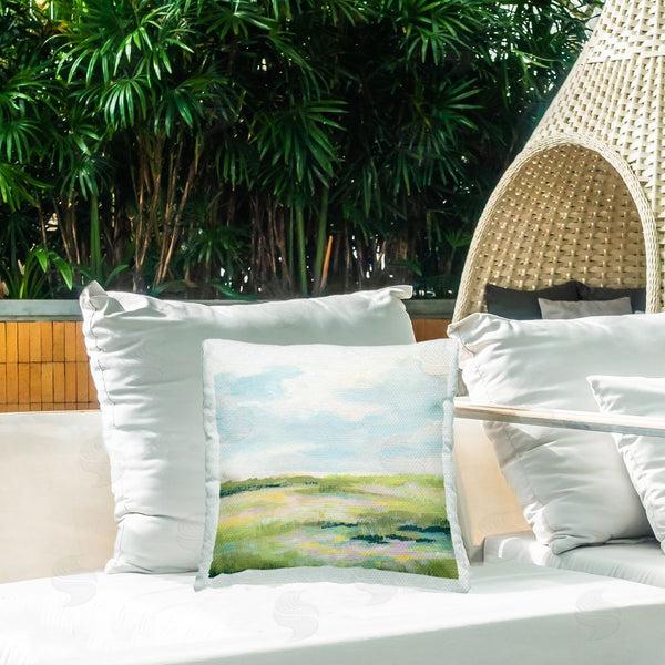Stupell Industries June Erica Vess | Pastel Meadow Landscape Printed Throw Pillow
