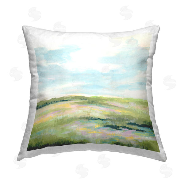 stupell industries June Erica Vess | Pastel Meadow Landscape Printed Throw Pillow
