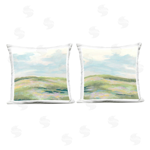 Stupell Industries June Erica Vess | Pastel Meadow Under Blue Sky Printed Throw Pillow Set