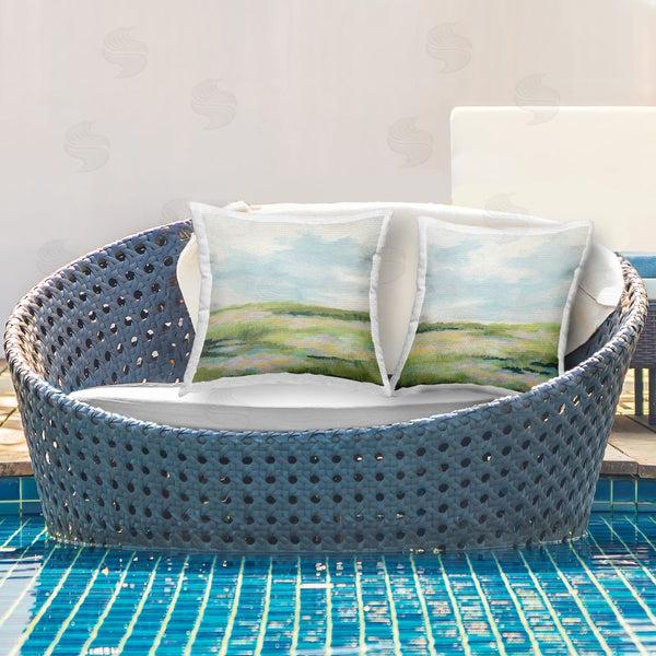 Stupell Industries June Erica Vess | Pastel Meadow Under Blue Sky Printed Throw Pillow Set