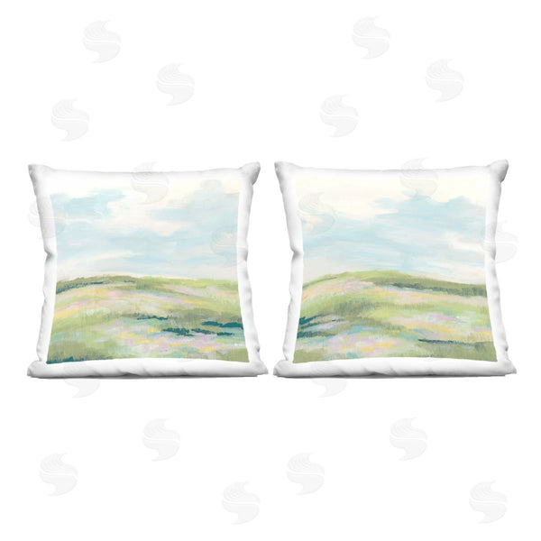 stupell industries June Erica Vess | Pastel Meadow under Blue Sky Printed Throw Pillow Set