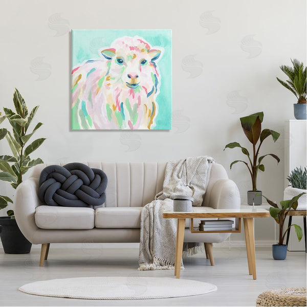 Stupell Industries June Erica Vess | Pastel Sheep Painting Wall Art