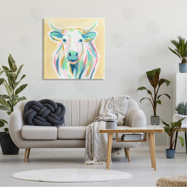 Stupell Industries June Erica Vess | Pastel Smiling Cattle Wall Art