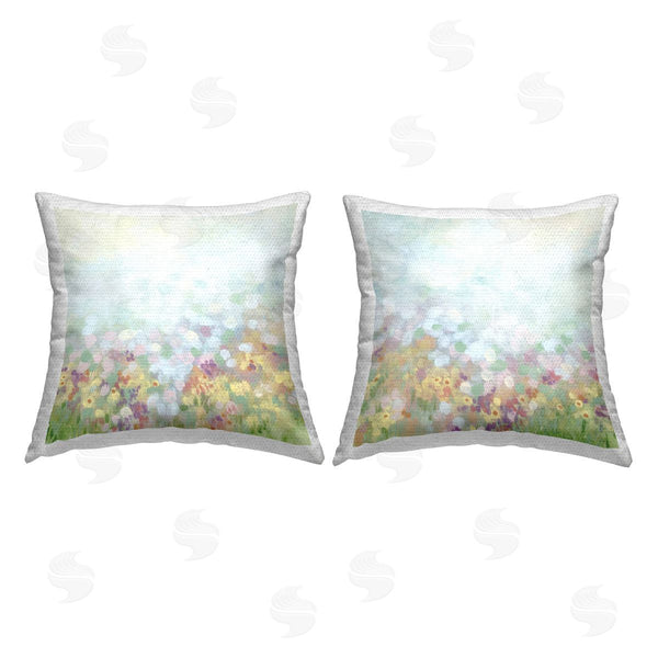 Stupell Industries June Erica Vess | Pastel Spring Flower Field Printed Throw Pillow Set