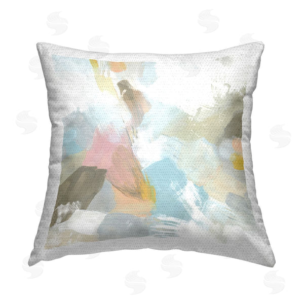 Stupell Industries June Erica Vess | Pastel Streaks On White Printed Throw Pillow
