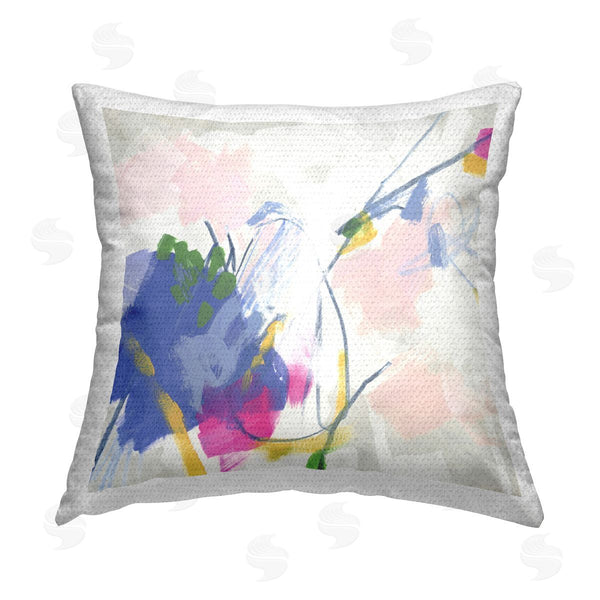 Stupell Industries June Erica Vess | Pink & Blue Abstraction Printed Throw Pillow