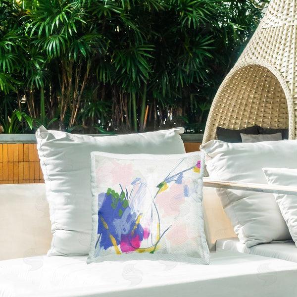 Stupell Industries June Erica Vess | Pink & Blue Abstraction Printed Throw Pillow