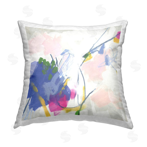stupell industries June Erica Vess | Pink & Blue Abstraction Printed Throw Pillow