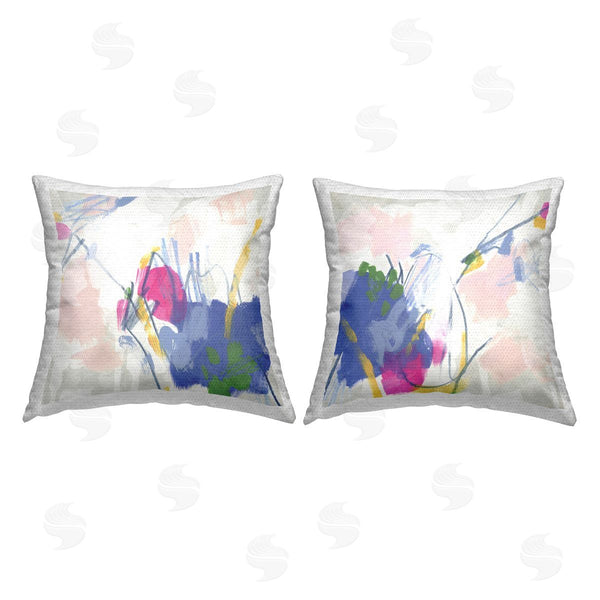Stupell Industries June Erica Vess | Pink Blue Pop Abstract Printed Throw Pillow Set