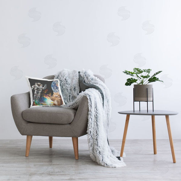 Stupell Industries June Erica Vess | Pixel Cat In Space Printed Throw Pillow