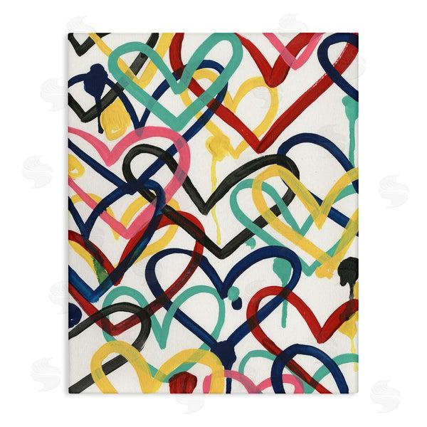 stupell industries June Erica Vess | Playful Heart Shapes Graffiti Collage over White Wall Art